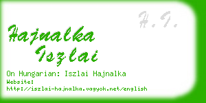 hajnalka iszlai business card